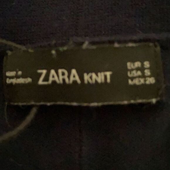 Zara Small Navy Cardigan Open Front Flyaway Sweater - Picture 8 of 9